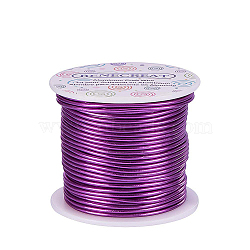 Round Aluminum Wire, Purple, 18 Gauge, 1mm, about 492.12 Feet(150m)/roll(AW-BC0001-1mm-06)