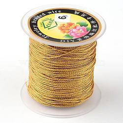 Round Metallic Thread, Embroidery Thread, 6-Ply, Gold, 0.6mm, about 87.48 yards(80m)/roll(MCOR-L001-0.6mm-56)