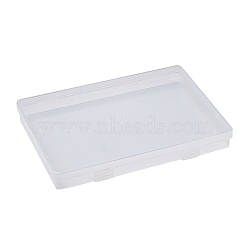 Plastic Bead Containers, Jewelry Box for Nail Art Decoration, Rectangle, Clear, 19x13x2.15cm(CON-XCP0002-20)
