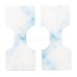 Paper Hair Ties Display Cards, Rectangle with Marble Pattern, Light Sky Blue, 8.8x4x0.04cm, 100pcs/bag(CDIS-I002-A06)