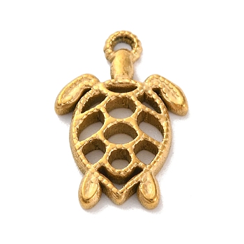 Ocean Theme 304 Stainless Steel Pendants, Real 18K Gold Plated, Turtle, 15x10x1.9mm, Hole: 0.7mm