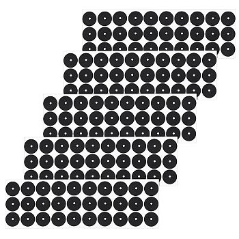 Plastic Billiard Spot Stickers, Self-Adhesive Billiards Ball Point Stick, Round, Black, 37.6x12x0.01cm