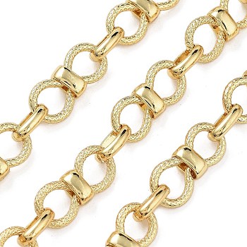 Rack Plating Brass Bowknot Link Chains, Unwelded, with Spool, Long-Lasting Plated, Cadmium Free & Lead Free, Real 18K Gold Plated, 21x9x5mm