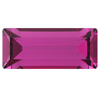 Preciosa&reg MAXIMA Crystal Fancy Stones, Czech Crystal, 435 26 212 Baguette, Dura Foiling, 70350 Fuchsia, 7x3mm