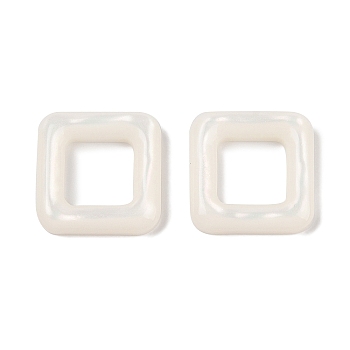 Opaque Resin Decoden Cabochons, Hollow Square, White, 18x18x3.5mm