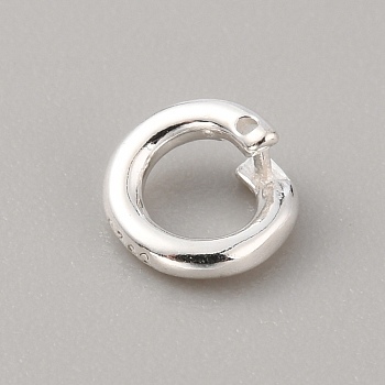 925 Sterling Silver Twister Clasp, Ring, Silver, 6x1.5mm, Inner Diameter: 3mm