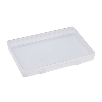 Plastic Bead Containers, Jewelry Box for Nail Art Decoration, Rectangle, Clear, 19x13x2.15cm