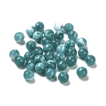 Imitation Jade Acrylic Beads, Round, Cadet Blue, 8mm, Hole: 1.8mm, about 1886pcs/500g