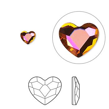 Austrian Crystal Rhinestone, 2808, Crystal Passions, Foil Back, Faceted Heart, 001 API_Crystal Astral Pink, 14x12x3mm