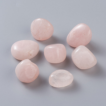 Natural Rose Quartz Beads, Tumbled Stone, Healing Stones for 7 Chakras Balancing, Crystal Therapy, No Hole/Undrilled, Nuggets, 20~30x15~28mm