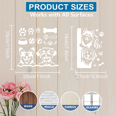 US 1 Set PET Hollow Out Drawing Painting Stencils(DIY-MA0005-25)-4