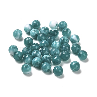 Cadet Blue Round Acrylic Beads