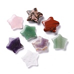 Natural Mixed Gemstone Beads, No Hole/Undrilled, for Wire Wrapped Pendant Making, Star, 29.5x31x8mm(G-M379-26)