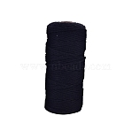 Cotton Macrame Cord, Round Macrame Rope for Wall Hangers, Boho Decorations, DIY Macrame Craft, Black, 3mm, about 109.36 Yards(100m)/Roll(PW-WG09F88-27)
