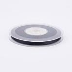 Double Face Matte Satin Ribbon, Polyester Satin Ribbon, Black, (1/4 inch)6mm, 100yards/roll(91.44m/roll)(SRIB-A013-6mm-030)
