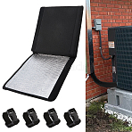 Cloth Outdoor Air Conditioning Pipe Insulation Protective Cover, with Belts, Black, 1820x265x4mm(AJEW-WH0752-351A)