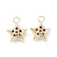 Brass Pendant, Real 18K Gold Plated, Star, 22.5x18x7.5mm, Hole: 3.8mm(KK-O009-01C-G)