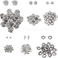 SUPERFINDINGS 120Pcs 6 Style CCB Plastic Beads, Mixed Shapes, Antique Silver, 20pcs/style(CCB-FH0001-07)