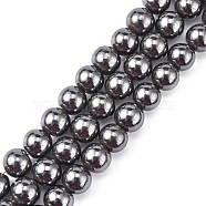 Magnetic Synthetic Hematite Beads Strands, Grade A, Round, Black, 12mm, Hole: 2mm, 15.5 inch(G-Q893-12mm)