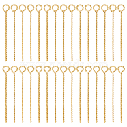 60pcs Brass Twist Eye Pins, Jewelry Making Findings, Golden, 22 Gauge, 30x4x0.6mm, Hole: 2.5mm, 60pcs(KK-BC0013-50)