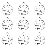 304 Stainless Steel Charms, Hollow, Sports Goods, Stainless Steel Color, Volleyball Pattern, 12x10x1mm, Hole: 1mm(STAS-CJC0008-11P-01)