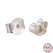 Earring Findings 925 Sterling Silver Ear Nuts, Silver, 5x4.5x3mm, Hole: 1mm(X-STER-F015-02)