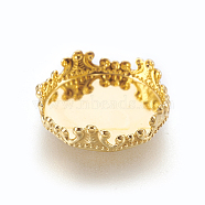 Brass Lace Edge Bezel Cups, Cabochon Settings, Golden, Tray: 15mm, 16x4.5mm(KK-F762-05G)