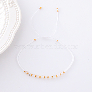 2mm Faceted Opalite Beaded Braided Adjustable Bracelets for Women, 5-7/8~11-3/4 inch(15~30cm)(PF2854-5)