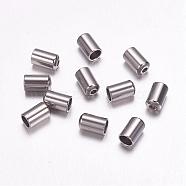 316 Surgical Stainless Steel Cord Ends, End Caps, Column, Stainless Steel Color, 6.5x4mm, Hole: 1mm, 3mm inner diameter(STAS-F117-55P-3mm)