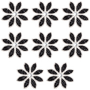 8Pcs Hotfix Rhinestone (Hot Melt Adhesive On The Back), Iron on Patches, Rhinestone Trimming, Black, 77x3mm(DIY-FG0005-39A)