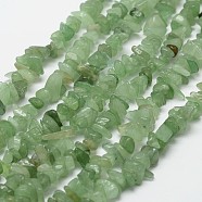 Natural Green Aventurine Beads Strands, Chip, Light Green, 3~5x7~13x2~4mm, Hole: 0.4mm, about 31.5 inch(80cm)(G-F328-24)