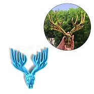 DIY Deer Head Silicone Molds, Resin Casting Molds, for UV Resin, Epoxy Resin Craft Making, Dodger Blue, 197x185x16.5mm(SIMO-B006-02)