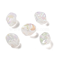 UV Plating Rainbow Iridescent Acrylic Beads, Nuggets, WhiteSmoke, 18.5x15x13.5mm, Hole: 1.4mm(PACR-M002-07A)