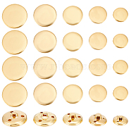 50Pcs 5 Styles 3-Hole Brass Buttons, for Sewing Crafting, Half Round, Golden, 14.5~24.5x9~14mm, Hole: 1.8~2x2~3mm, 10pcs/style(BUTT-OC0001-47G)