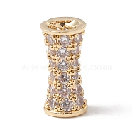 Eco-Friendly Rack Plating Brass Micro Pave Cubic Zirconia Beads, Long-Lasting Plated, Lead Free & Cadmium Free, Column, Real 18K Gold Plated, 8.5x4.5mm, Hole: 1mm(KK-F835-26A-G)