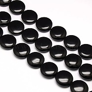 Natural Flat Round Obsidian Beads Strands, 20x7~9mm, Hole: 1mm, about 20pcs/strand, 15.74 inch(G-L246-06)