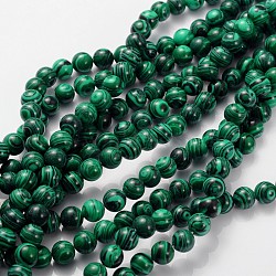 Gemstone Strands, Imitation Malachite, Round, Dyed, 8mm, Hole: 1mm, about 50pcs/strand, 14.5~15 inch(G448-3)