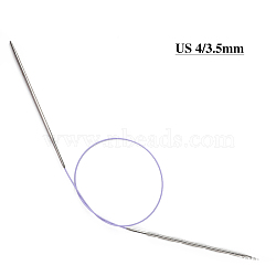 Stainless Steel Circular Knitting Needles, Double Pointed Knitting Needles, with Aluminum, Random Color, 650x3.5mm(SENE-PW0003-087D)