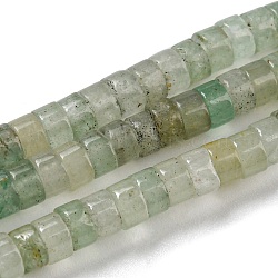 Natural Green Aventurine Beads Strands, Flat Round/Disc, Heishi Beads, 4x2~2.5mm, Hole: 0.7mm, about 173pcs/strand, 15.08~15.35 inch(38.3~39cm)(G-C084-D07-01)
