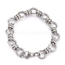 304 Stainless Steel Link Chain Bracelets, with Lobster Claw Clasps, Stainless Steel Color, 7-5/8 inch(19.4cm)(X-BJEW-Z011-10P)