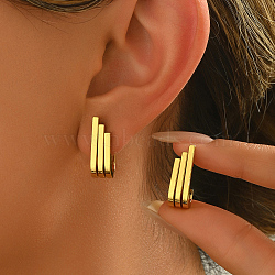 Geometric Stainless Steel Stud Earrings for Women, Golden, 20x7mm(SE9188)