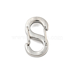 Non-Tarnish 304 Stainless Steel S Shaped Carabiner, Keychain Clasps, Stainless Steel Color, 11.5x6x2.5mm(STAS-P358-01A-P)