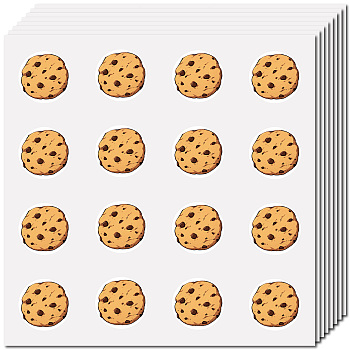 8Pcs Plastic Waterproof Self-Adhesive Picture Stickers, Round Dot Cartoon Decals for Kid's Art Craft, Cookies, 150x150mm, Sticker: 25mm, 8 pcs/set