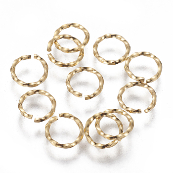 304 Stainless Steel Twisted Jump Rings, Open Jump Rings, Golden, 18 Gauge, 7.5~8x1mm, Inner Diameter: 6mm