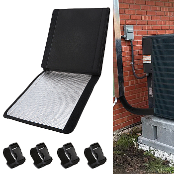 Cloth Outdoor Air Conditioning Pipe Insulation Protective Cover, with Belts, Black, 1820x265x4mm
