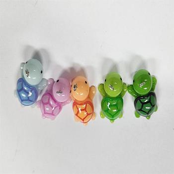 50Piece 5 Styles Opaque Resin Pendant Turtle Resin Pendant DIY Decorative Accessories, Mixed Color, 33x20.5mm, Hole: 2mm, 10Piece/Styles