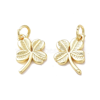 Real 18K Gold Plated Clover Brass Charms