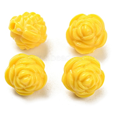 Yellow Flower Acrylic Beads
