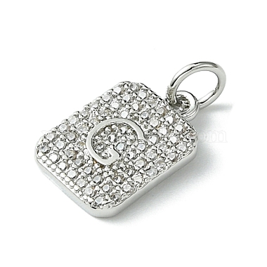 Rack Plating Brass Micro Pave Clear Cubic Zirconia Charms(KK-G501-01G-P)-2