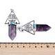 Natural Amethyst Faceted Pointed Bullet Big Pendants(G-H076-02P-05)-3